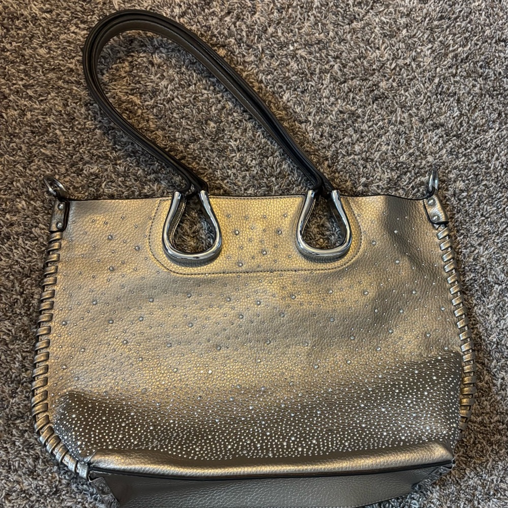 US Polo Assn Leather Rhinestone Oversized Tote Bag
